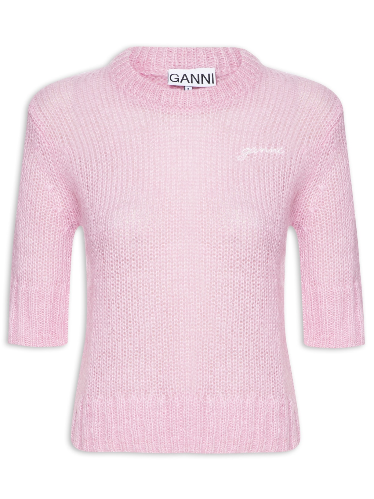 Blusa Feminina Mohair Short Sleeve O-Neck - Rosa