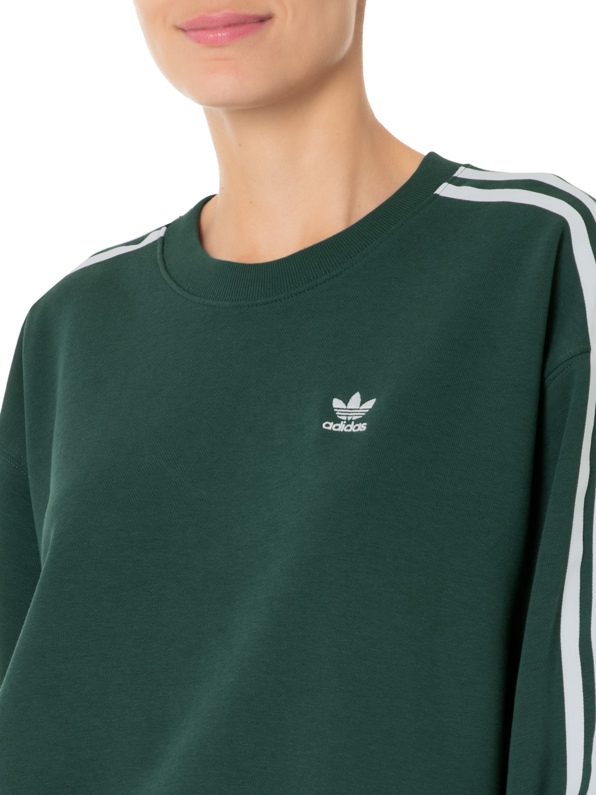 Adidas Originals Blusa Feminina Moletom Stripes Verde