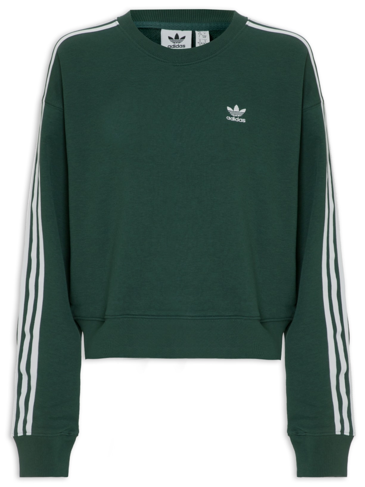Adidas Originals Blusa Feminina Moletom Stripes Verde