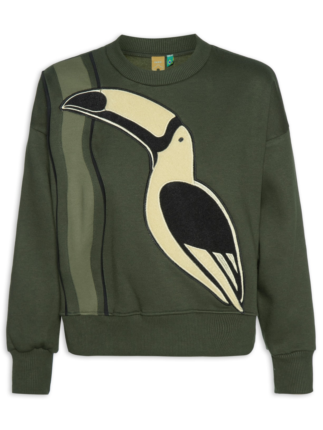 Blusa Feminina Moletom Bordado Tano Gráfico - Verde