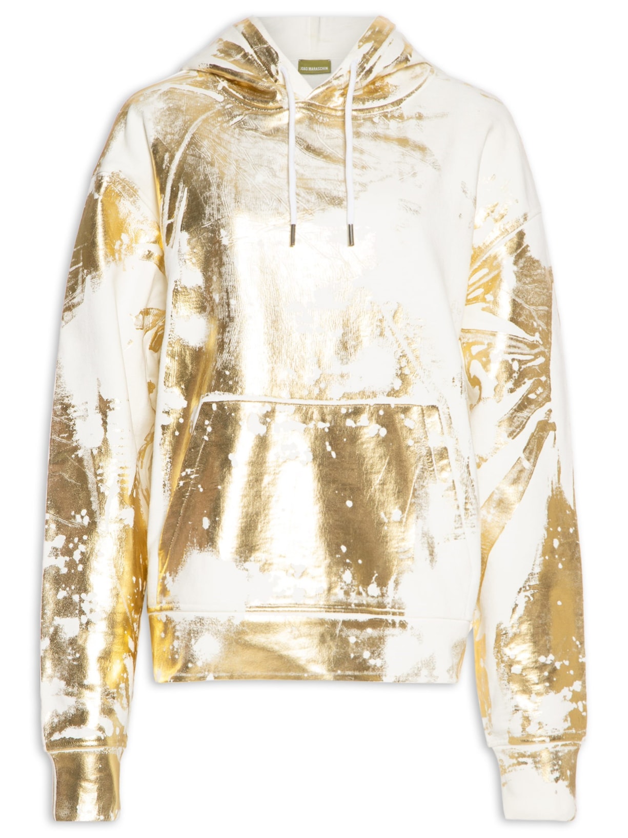 Blusa Feminina Moletom Canguru Estampado - Dourado