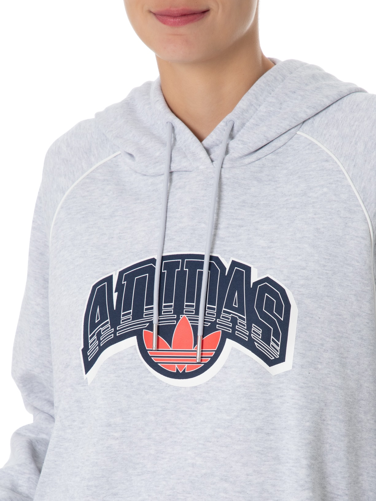 Adidas Originals Blusa Feminina Moletom Cs Cropped Com Capuz Cinza