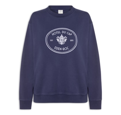 Blusa Feminina Moletom Eden Crest Embroidered Crewneck - Azul