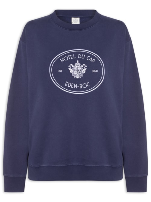Blusa Feminina Moletom Eden Crest Embroidered Crewneck - Azul