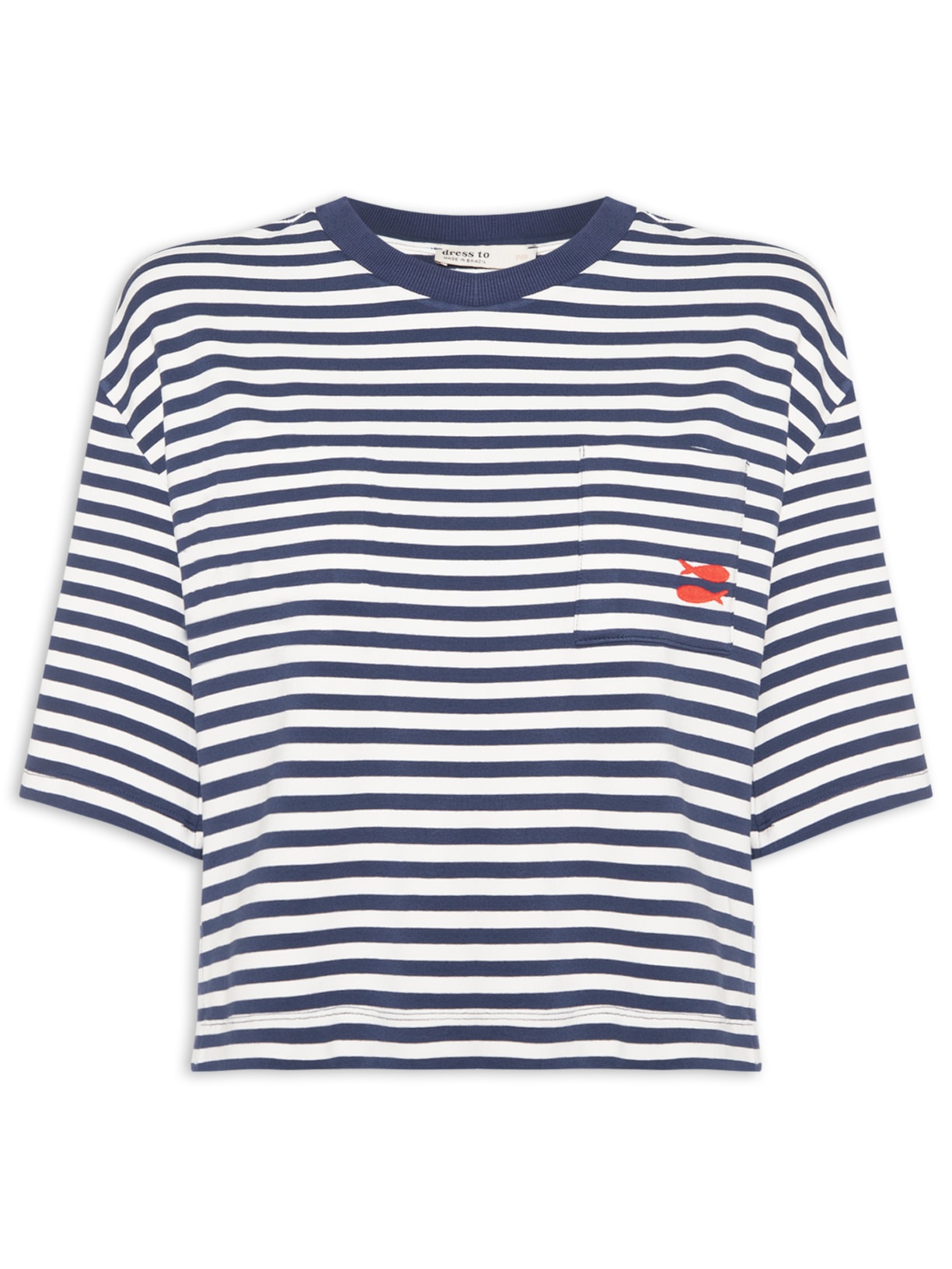 Blusa Feminina Moletom Estampa Listra Com Bordado  Azul Dress To