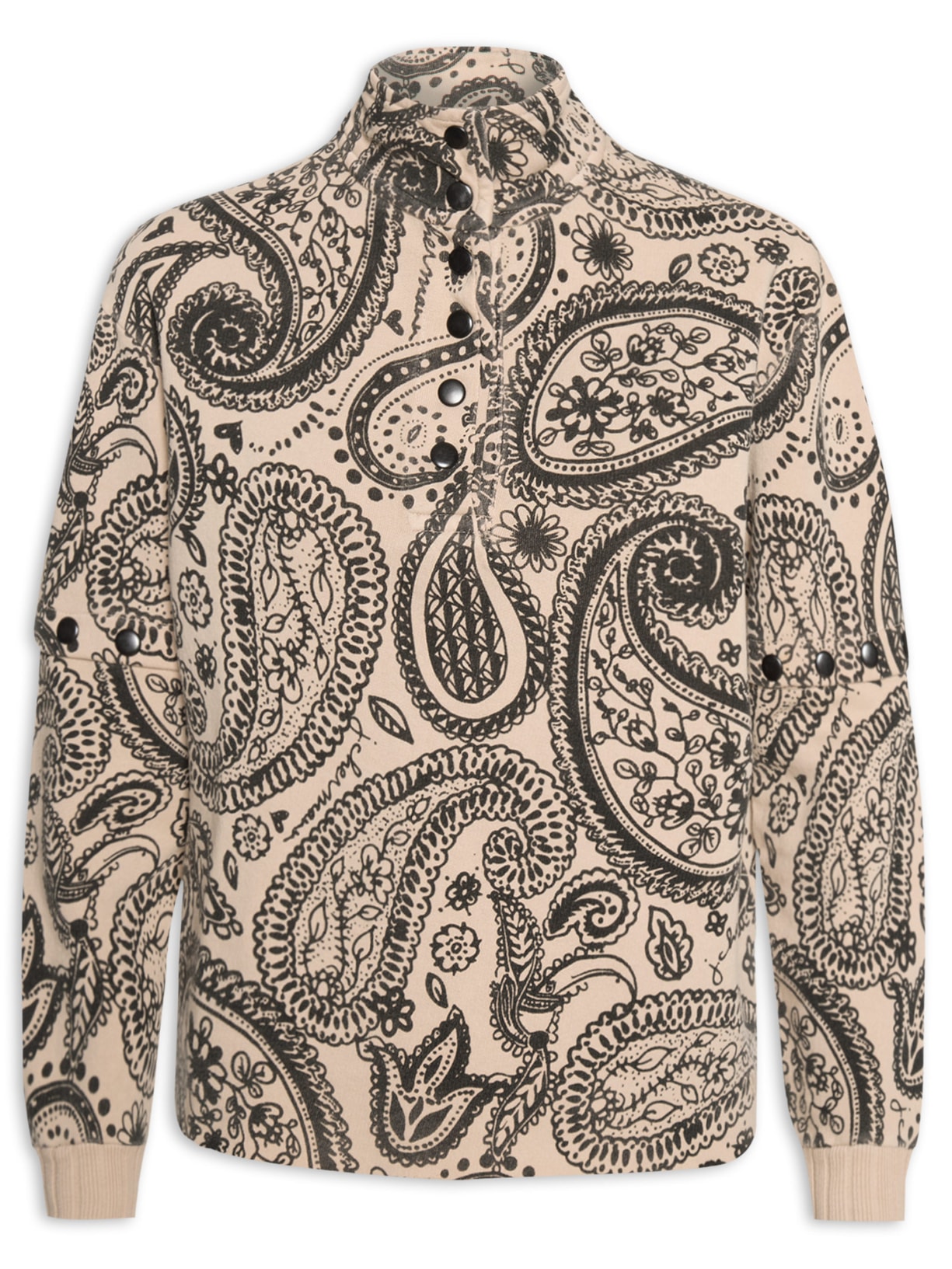 Blusa Feminina Moletom Gola Alta - Bege