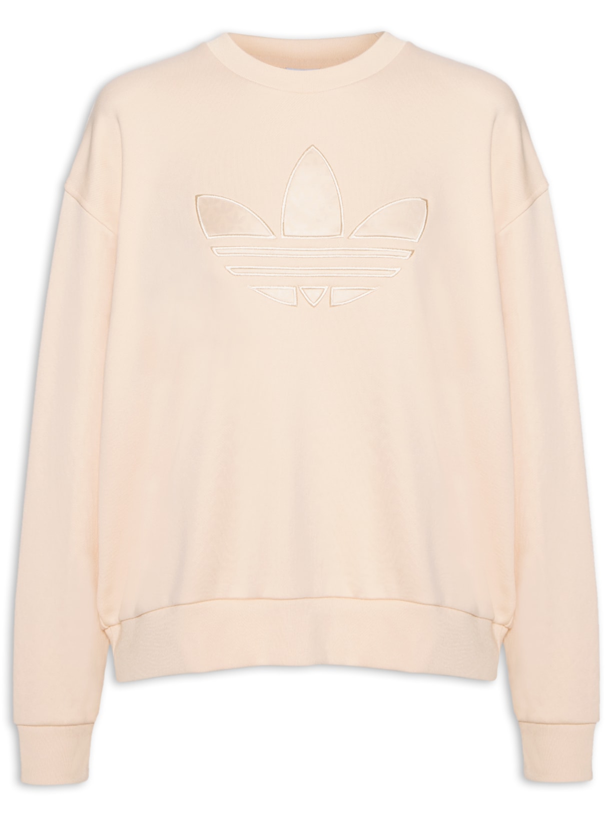 Blusa Feminina Moletom Monograma Adidas Originals Bege