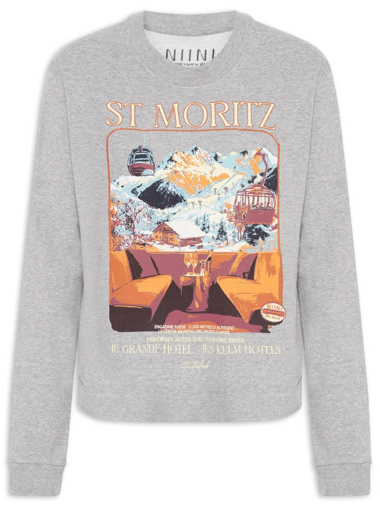 Blusa Feminina Moletom Moritz Grey Cinza Niini