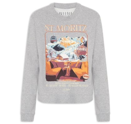 Blusa Feminina Moletom Moritz Grey - Cinza