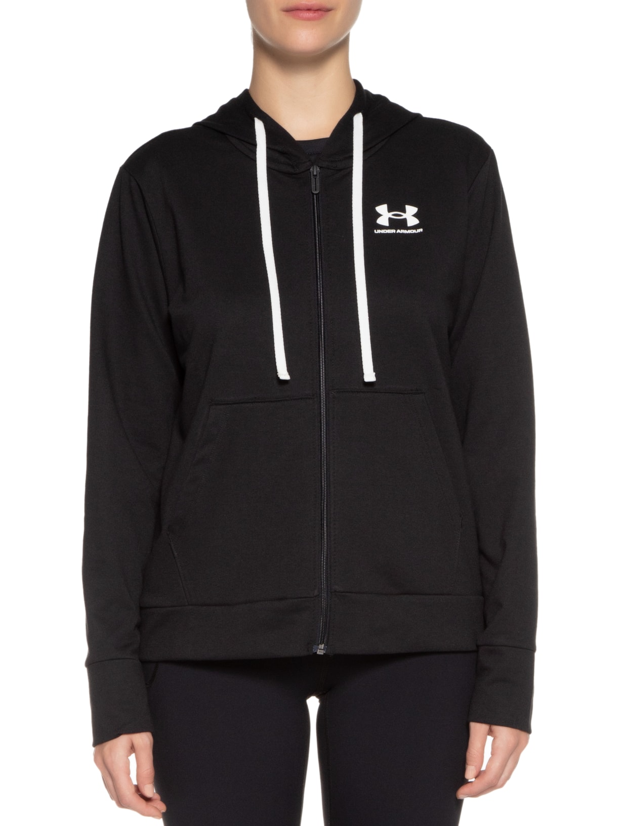 Blusa Feminina Moletom Rival Terry Fz Ho Preto Under Armour