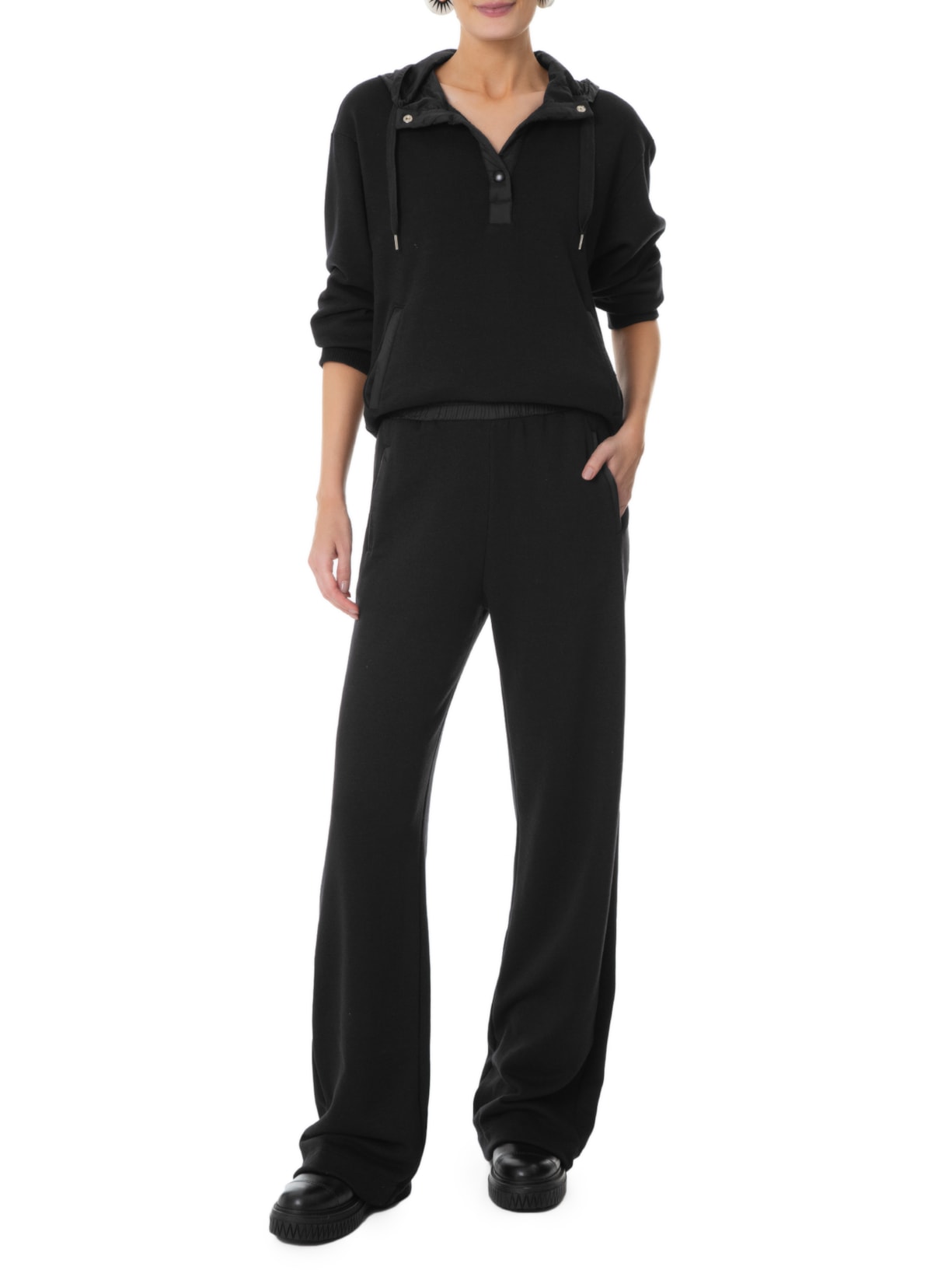 Blusa Feminina Moletom Sandy Preto Twenty Four Seven