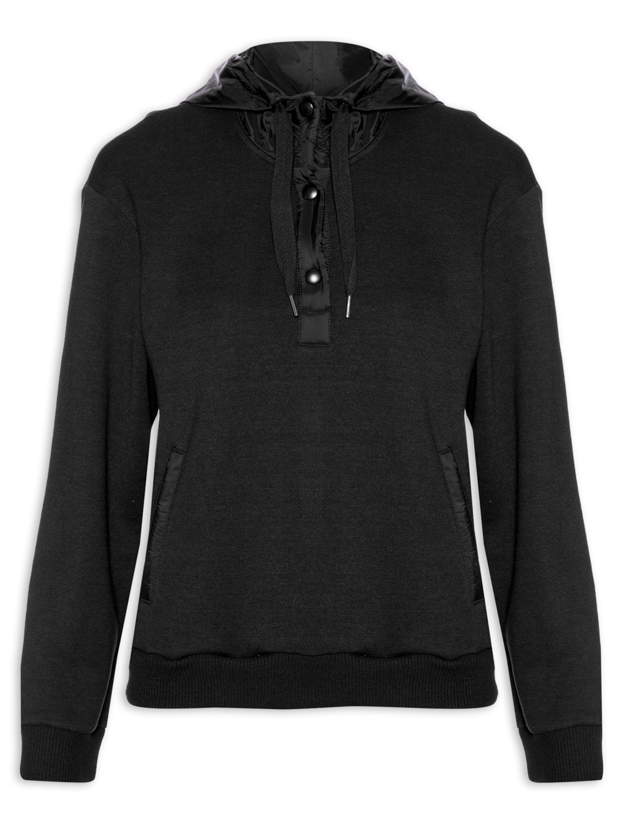 Blusa Feminina Moletom Sandy Preto Twenty Four Seven