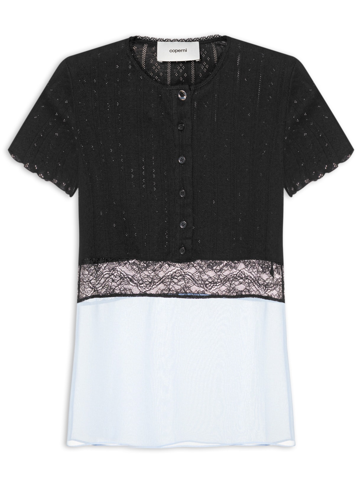 Blusa Feminina Multi Layer Pointelle - Preto