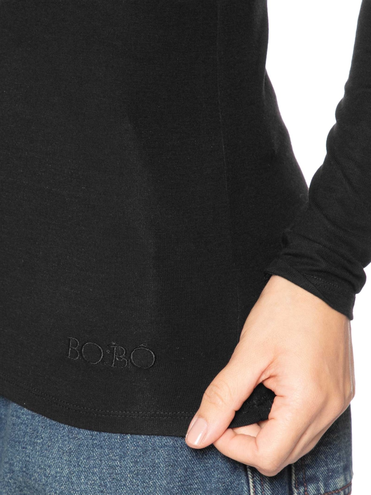 Blusa Feminina Nath Manga Longa Preto Bo.bô