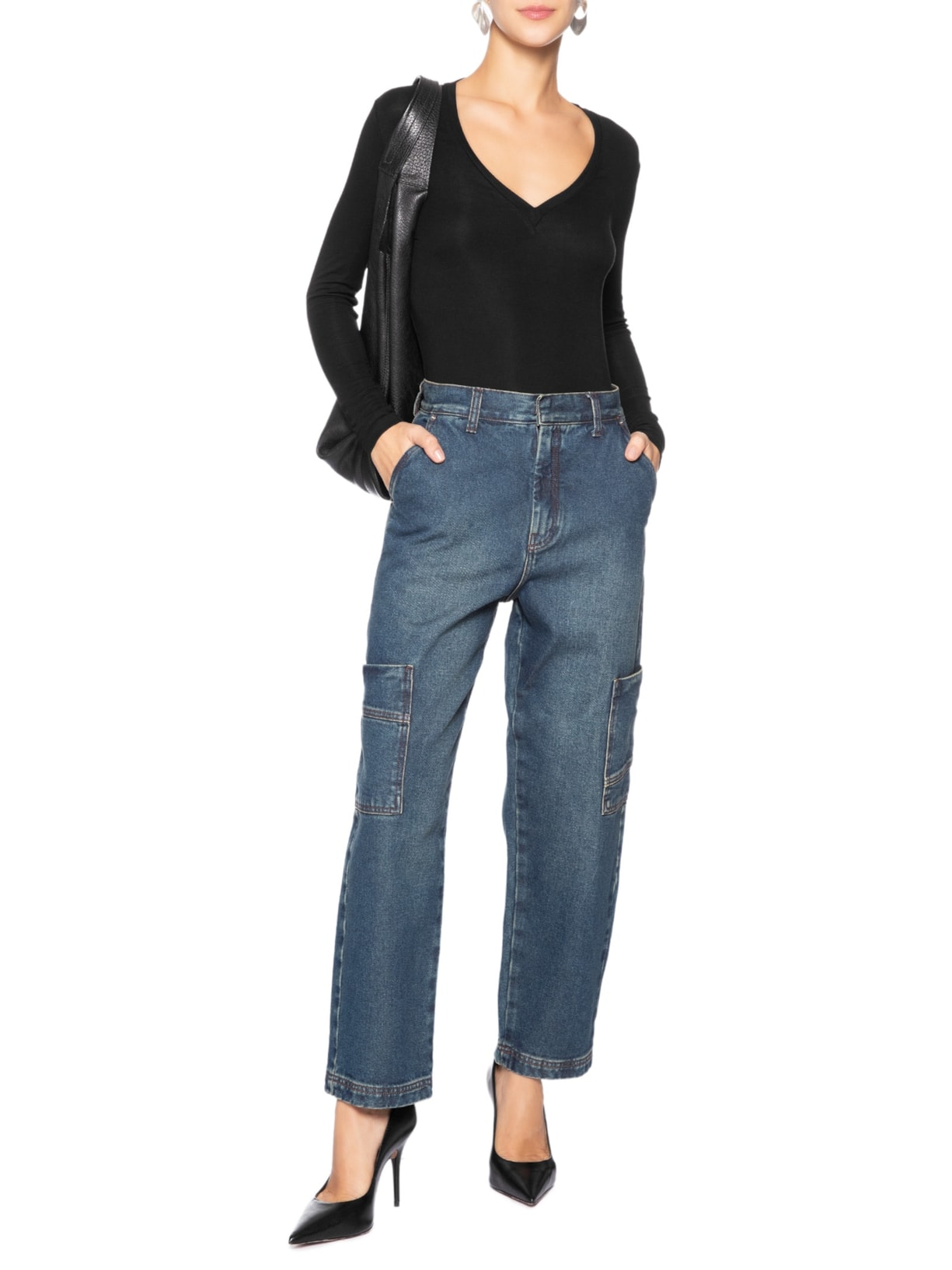 Blusa Feminina Nath Manga Longa Preto Bo.bô