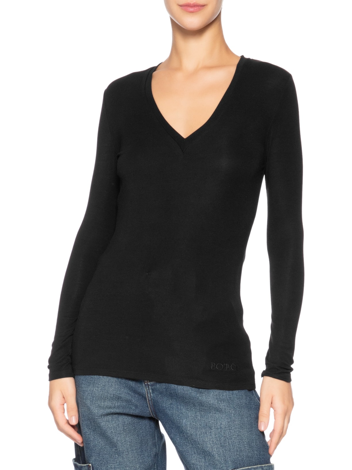 Blusa Feminina Nath Manga Longa Preto Bo.bô
