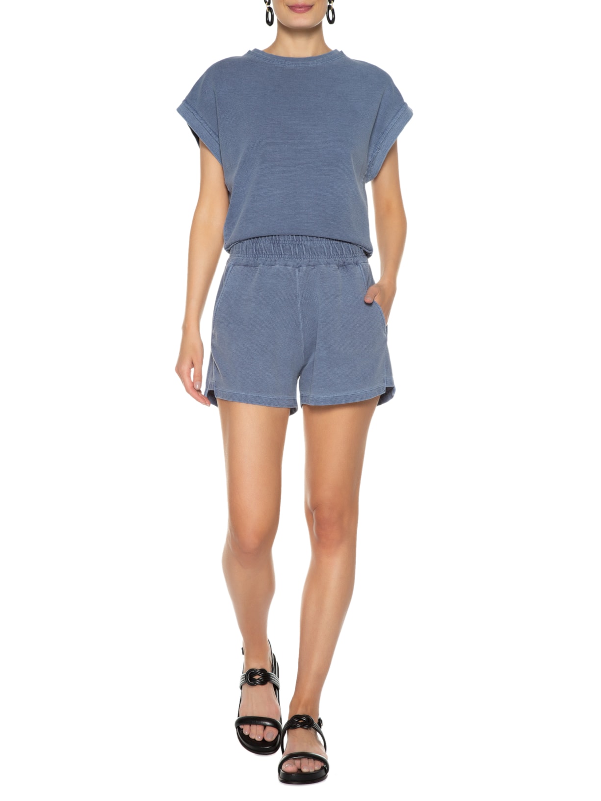 Blusa Feminina Nervura Azul Twenty Four Seven