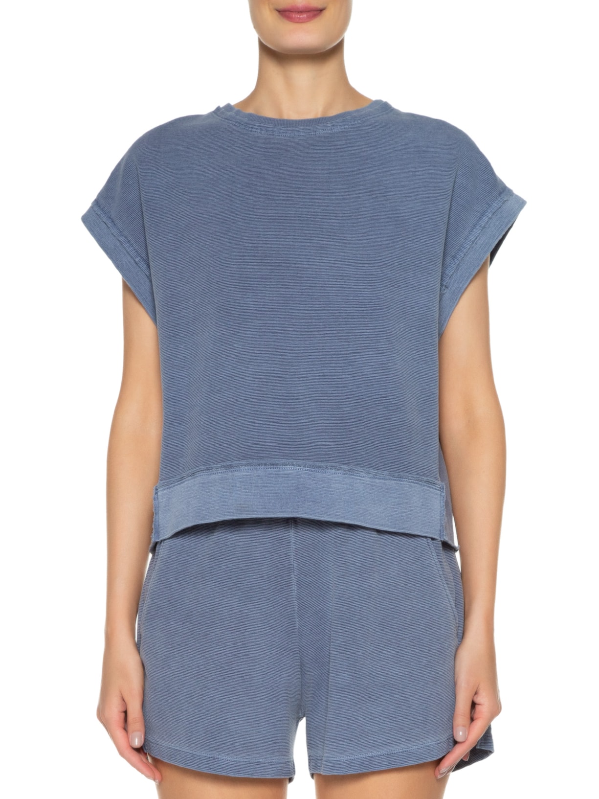 Blusa Feminina Nervura Azul Twenty Four Seven