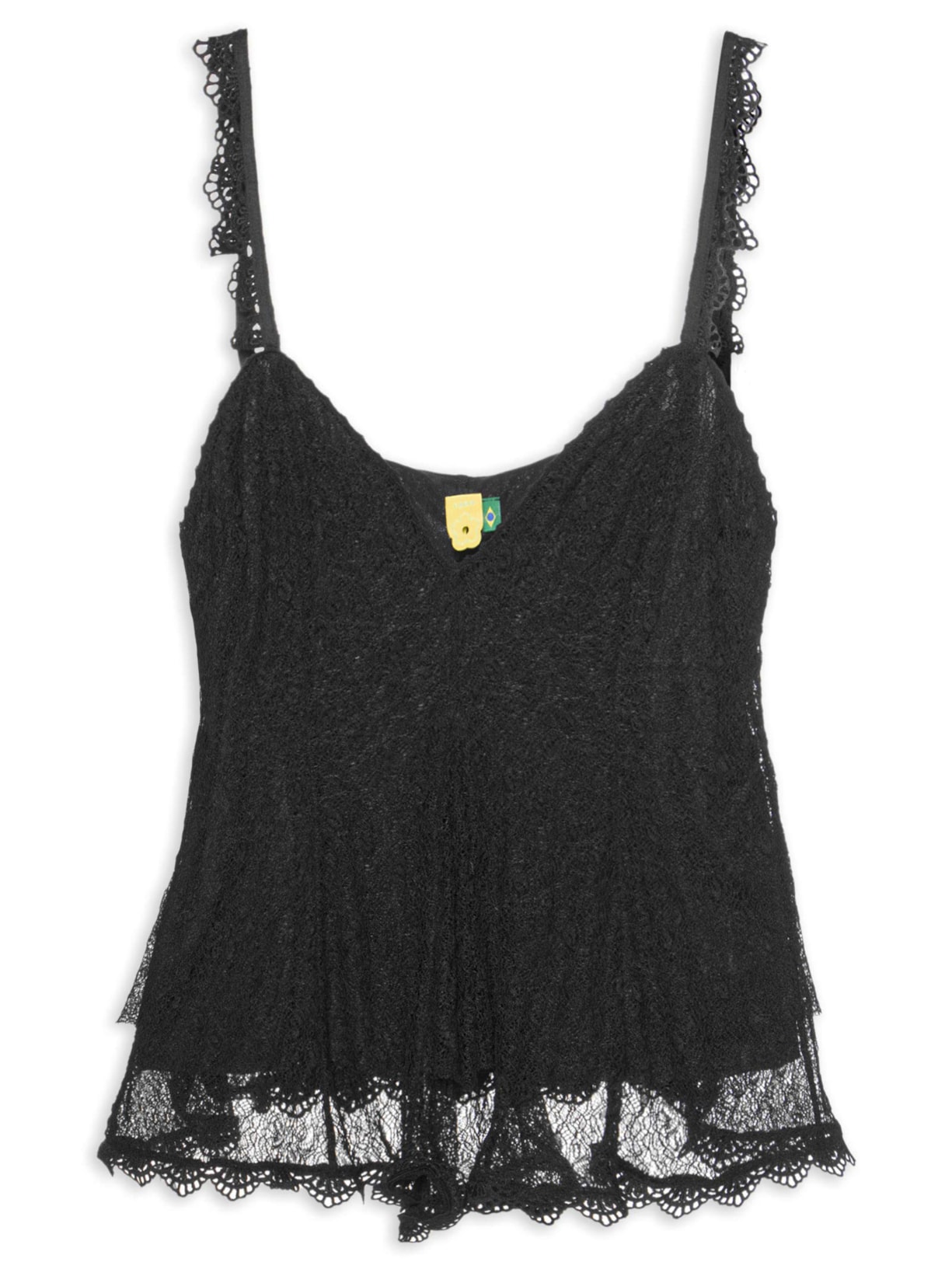 Blusa Feminina Nesgas Rendada - Preto