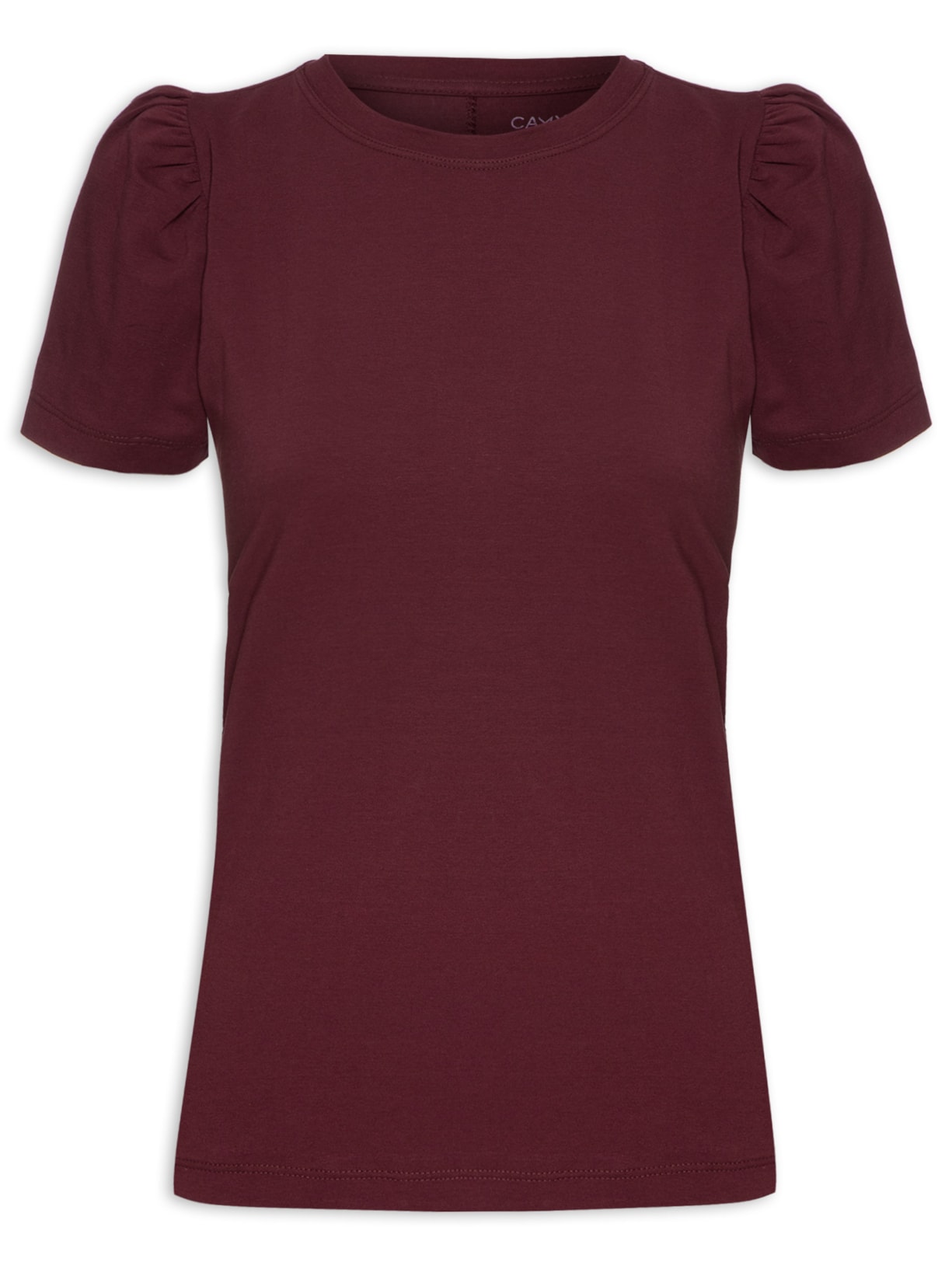 Blusa Feminina New Puff Manga Curta - Vinho