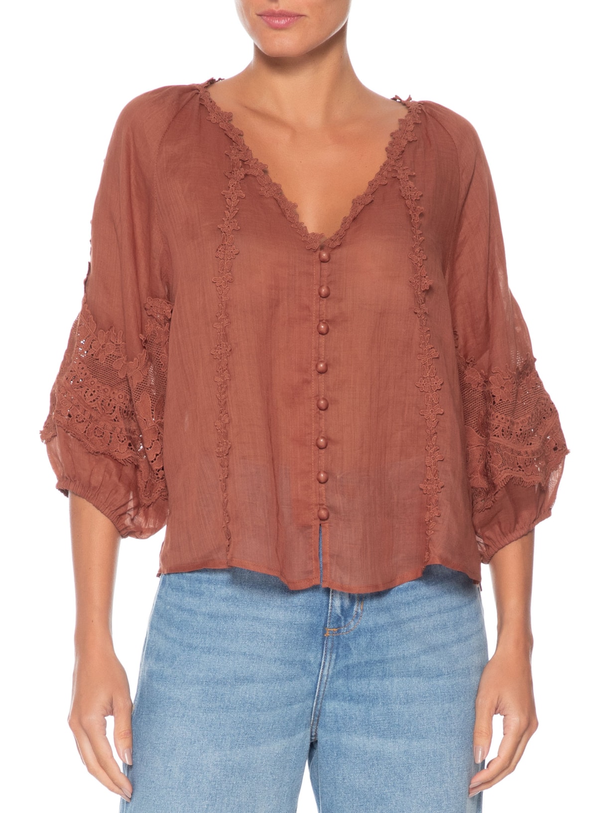 Blusa Feminina Nil – Marrom Le Lis