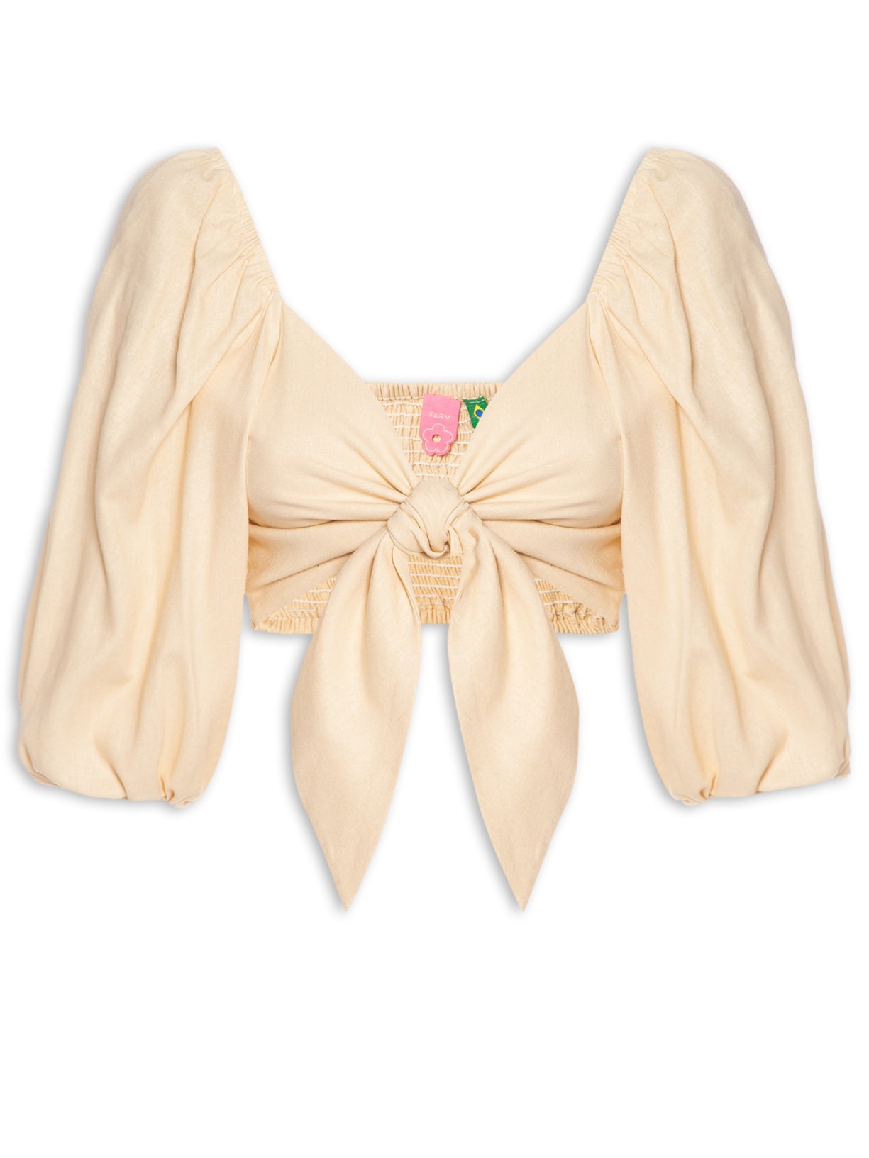 Blusa Feminina Nó Com Manga - Bege