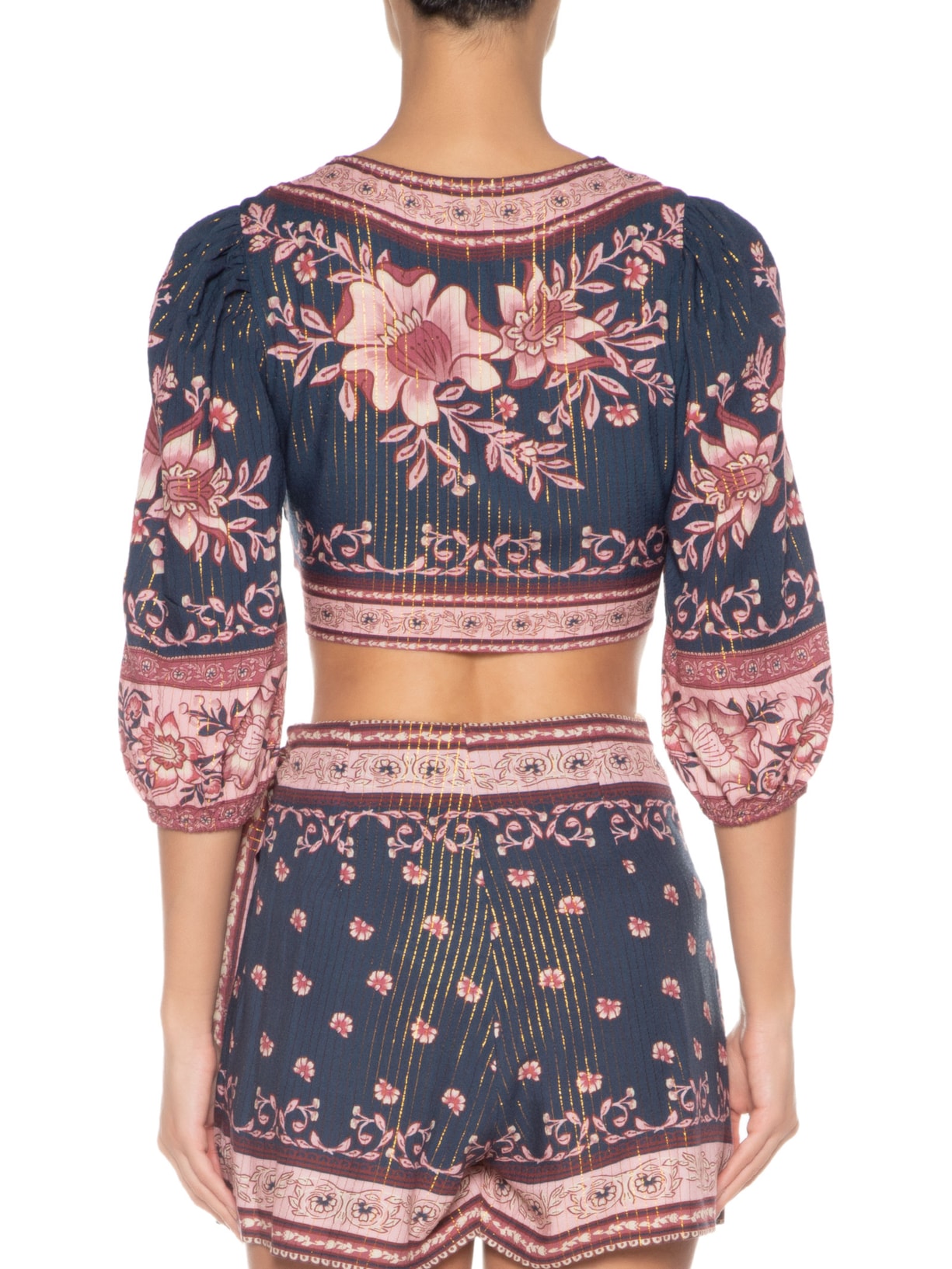 Blusa Feminina No Jardim Boho Azul Farm