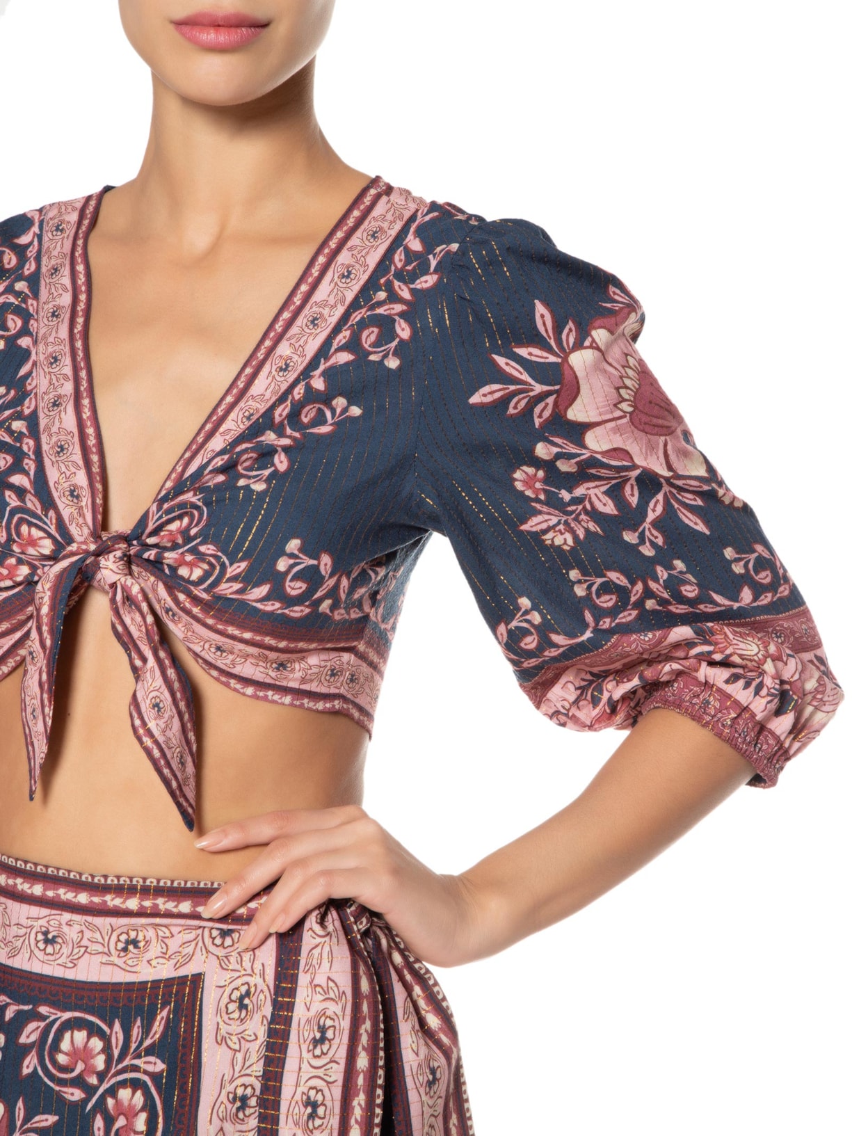 Blusa Feminina No Jardim Boho Azul Farm