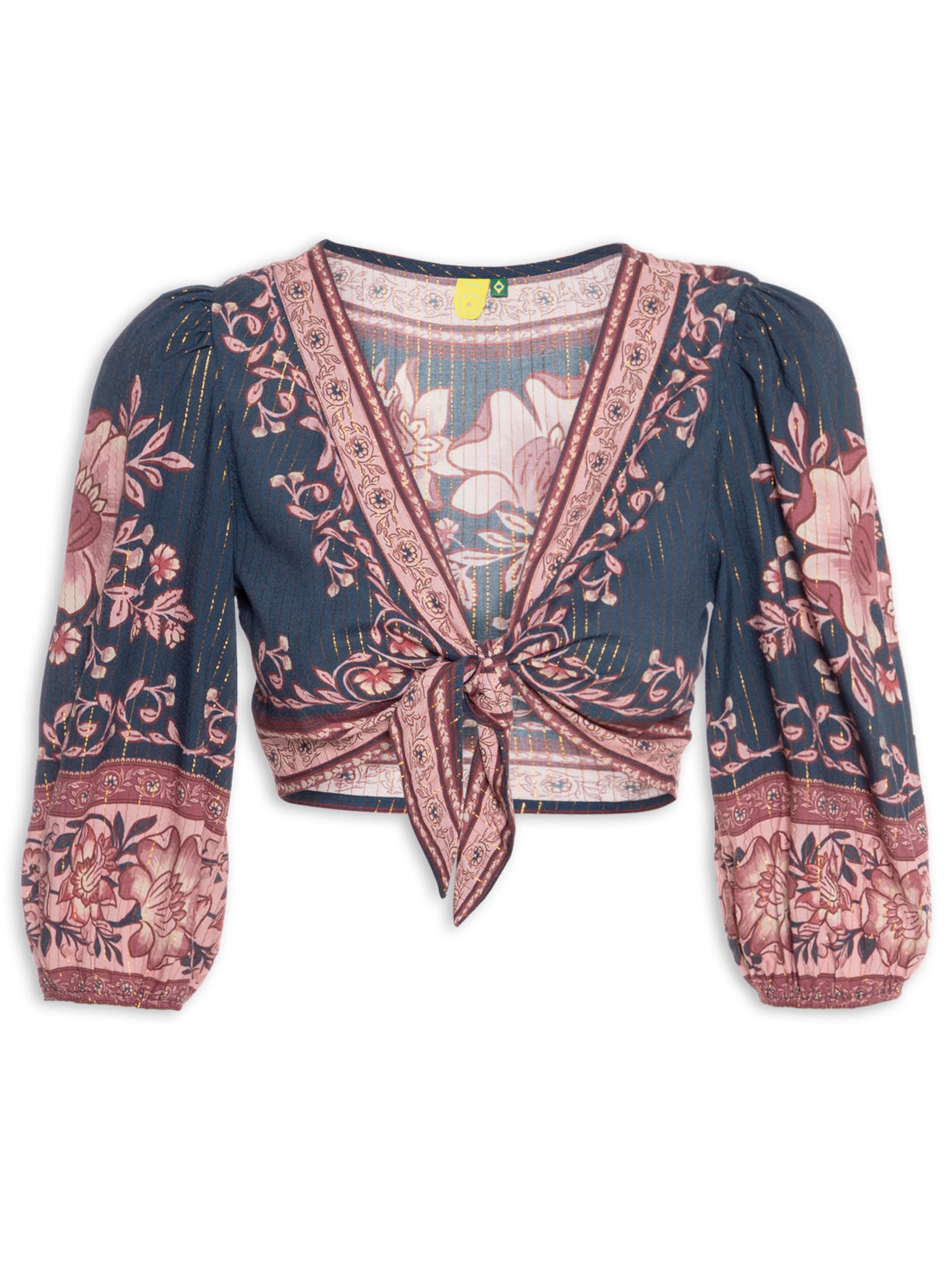 Blusa Feminina No Jardim Boho Azul Farm