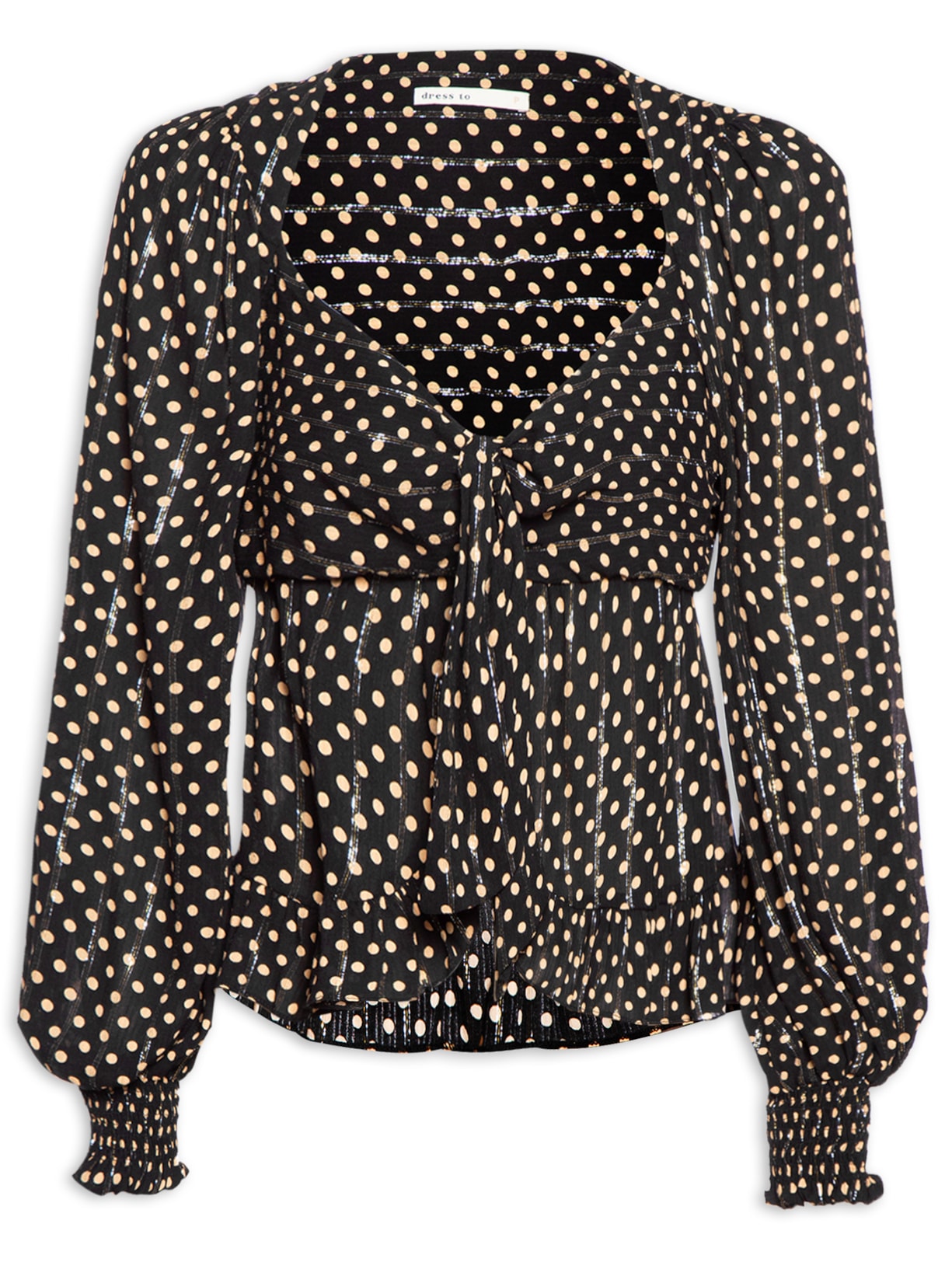 Blusa Feminina Nó Lurex Estampa Anoitecer - Preto