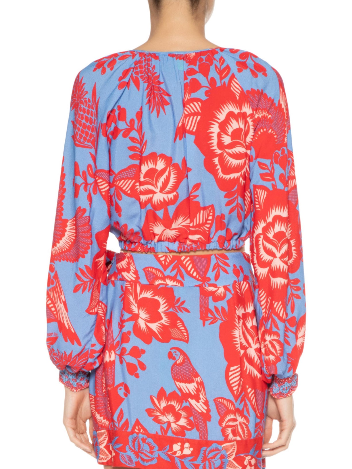 Blusa Feminina Nó Mania De Caju Azul Farm