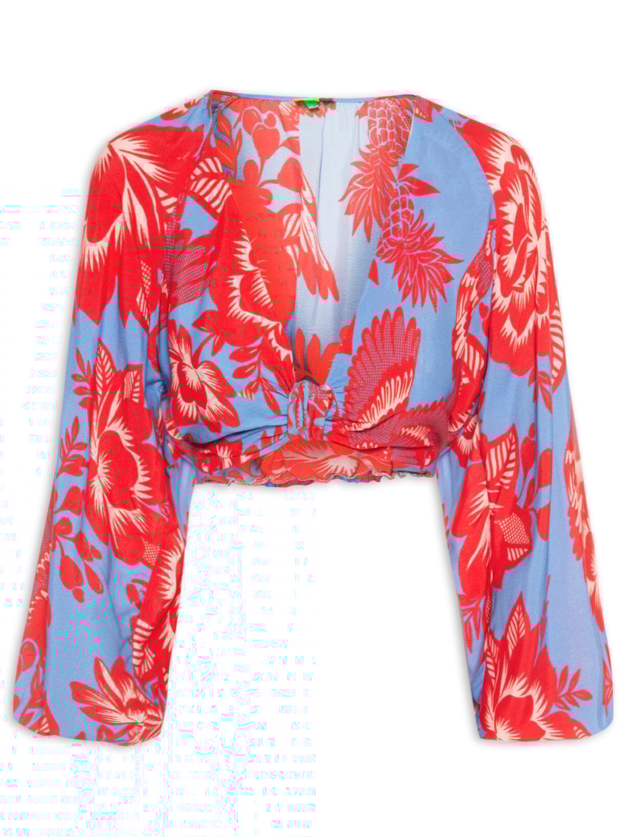 Blusa Feminina Nó Mania De Caju Azul Farm