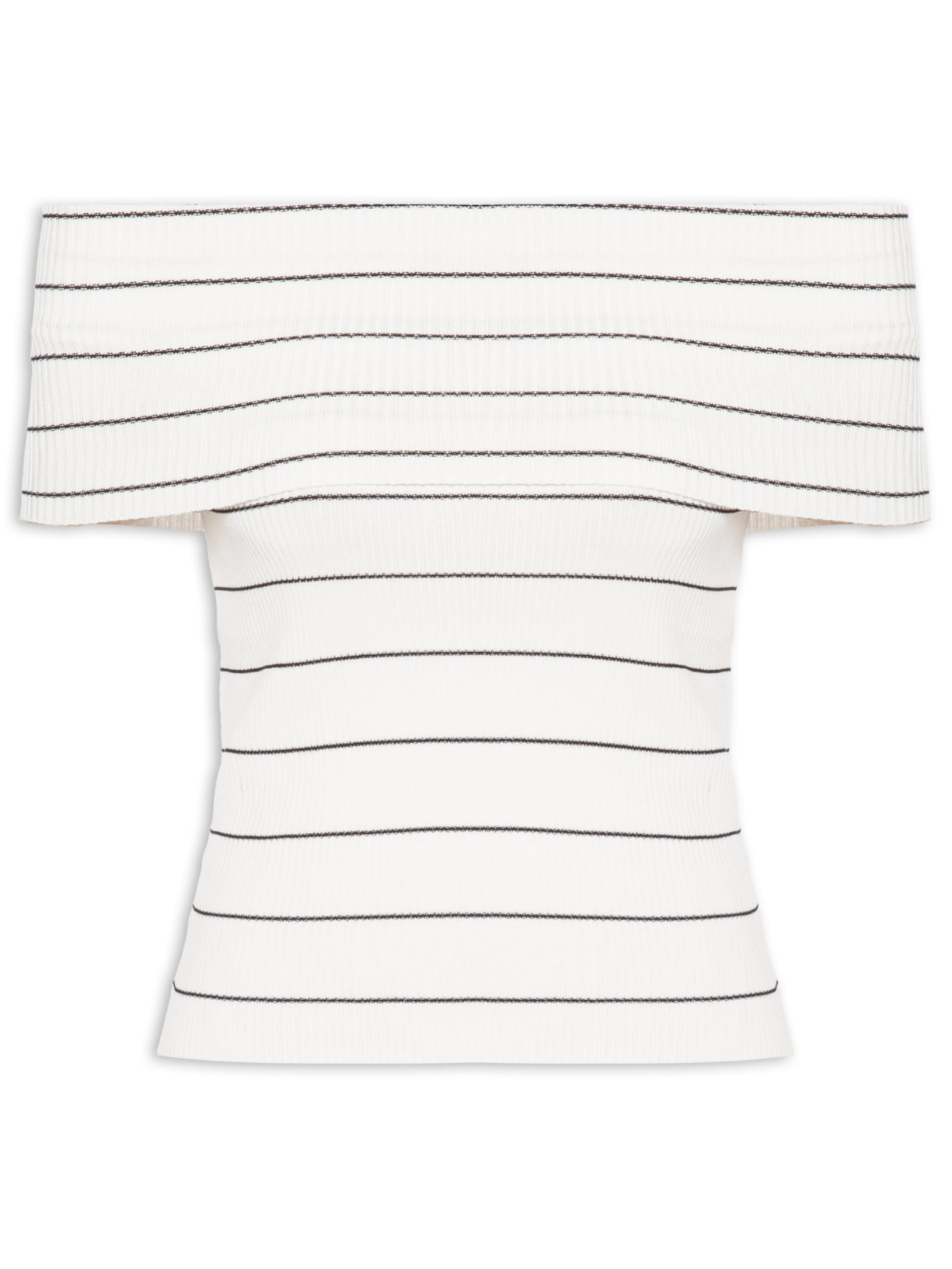 Blusa Feminina Ombro a Ombro Em Tricot - Branco