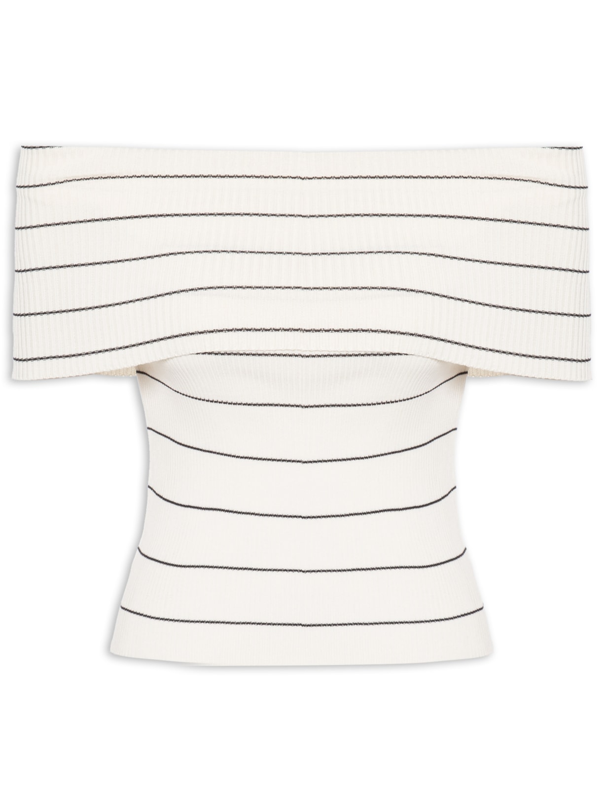 Blusa Feminina Ombro a Ombro Em Tricot - Off White