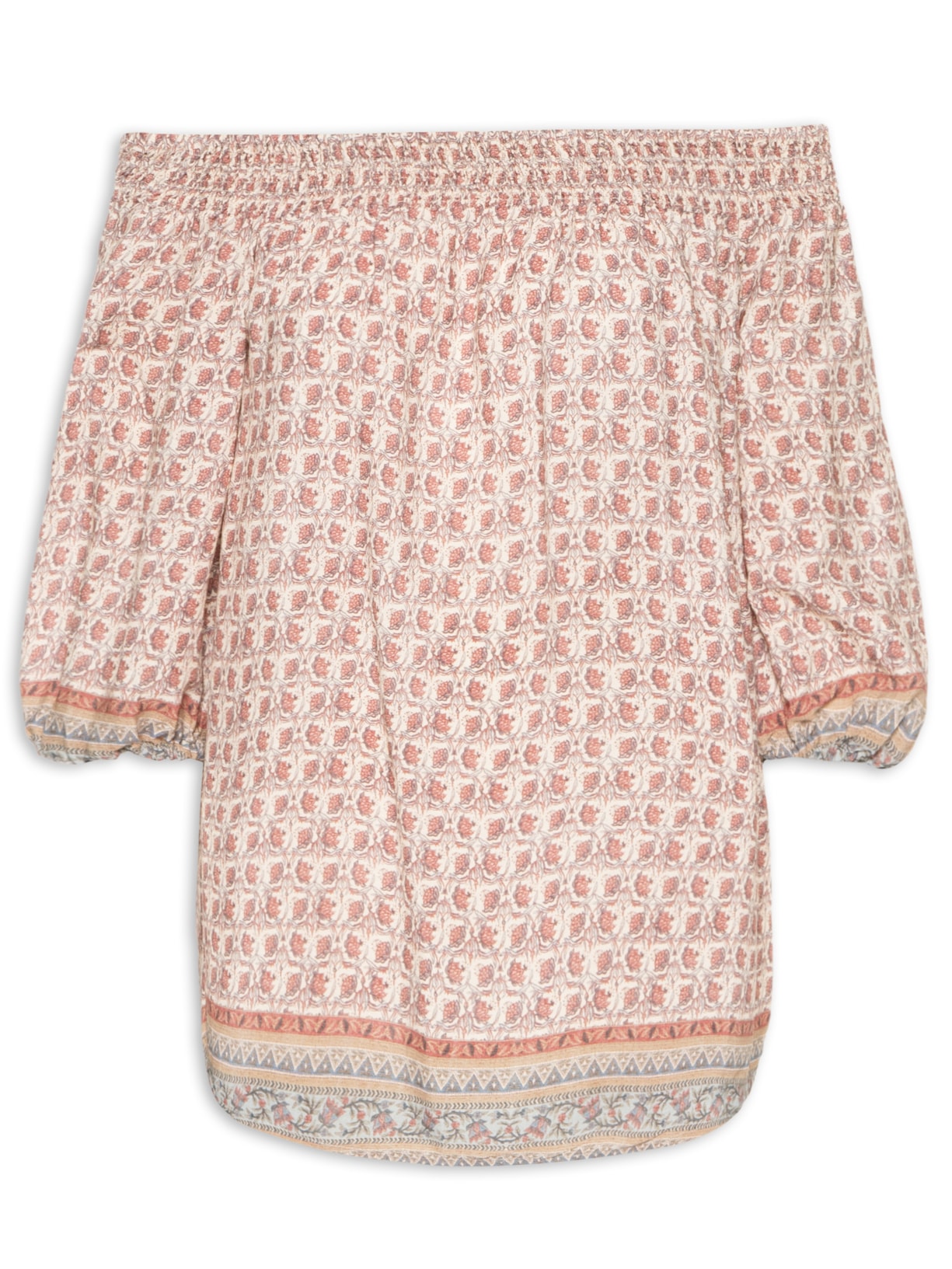 Blusa Feminina Ombro A Ombro Estampa Aster E - Rosa