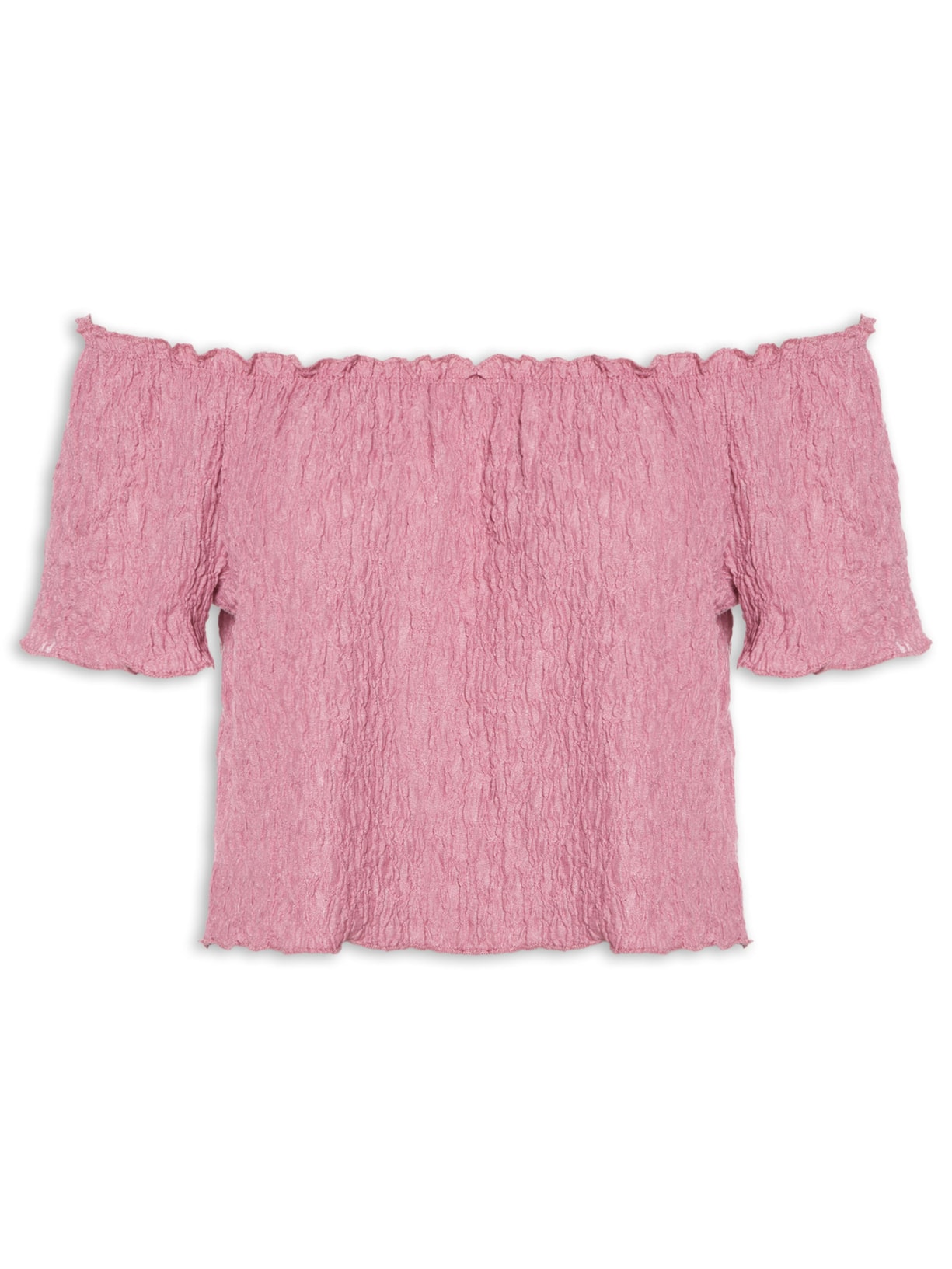 Blusa Feminina Ombro A Ombro Feminina Texturizada Rosa Market 33