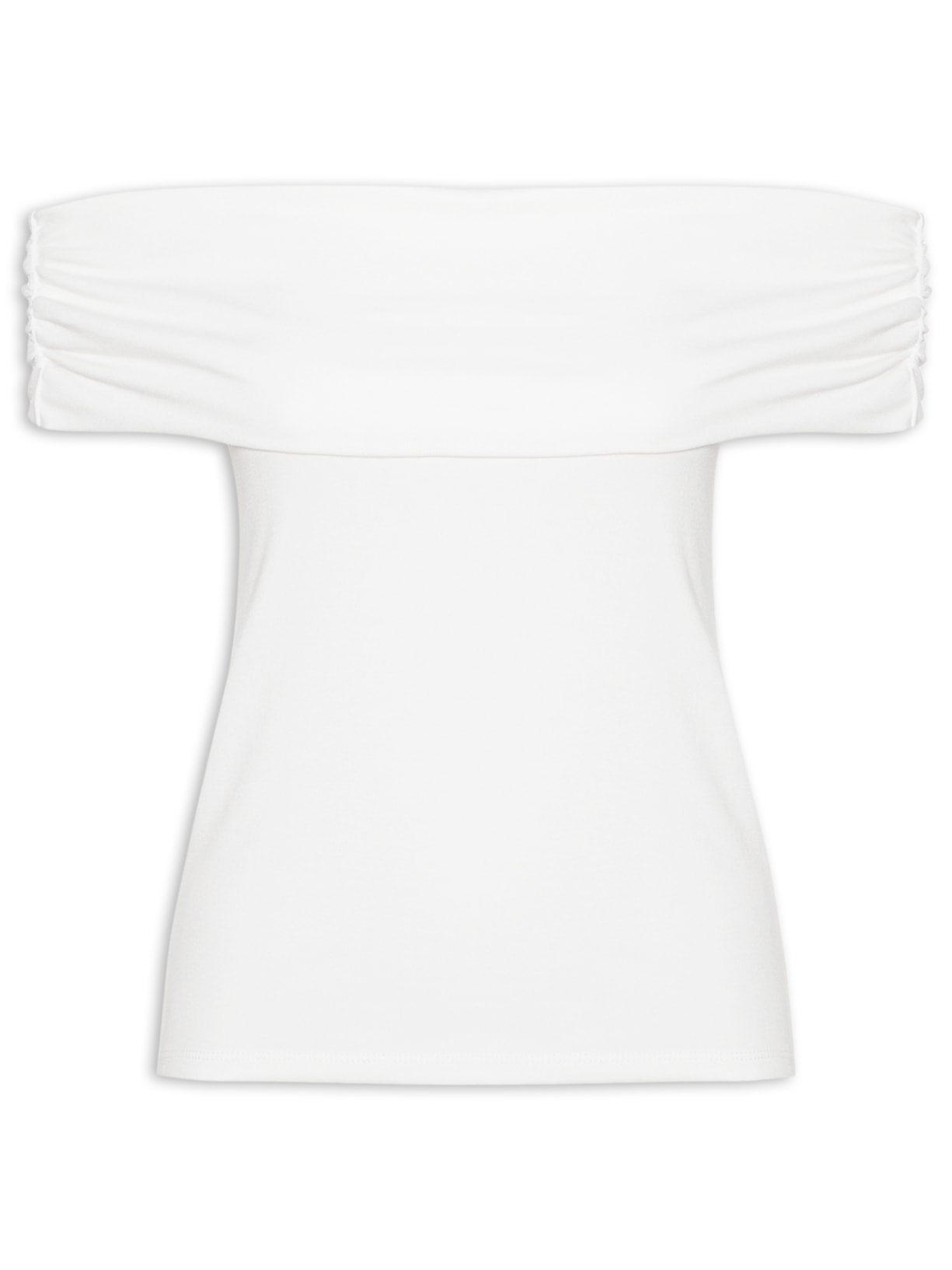 Blusa Feminina Ombro A Ombro Off White Basiq