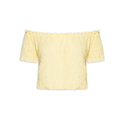 Blusa Feminina Ombro A Ombro Texturizada - Amarelo