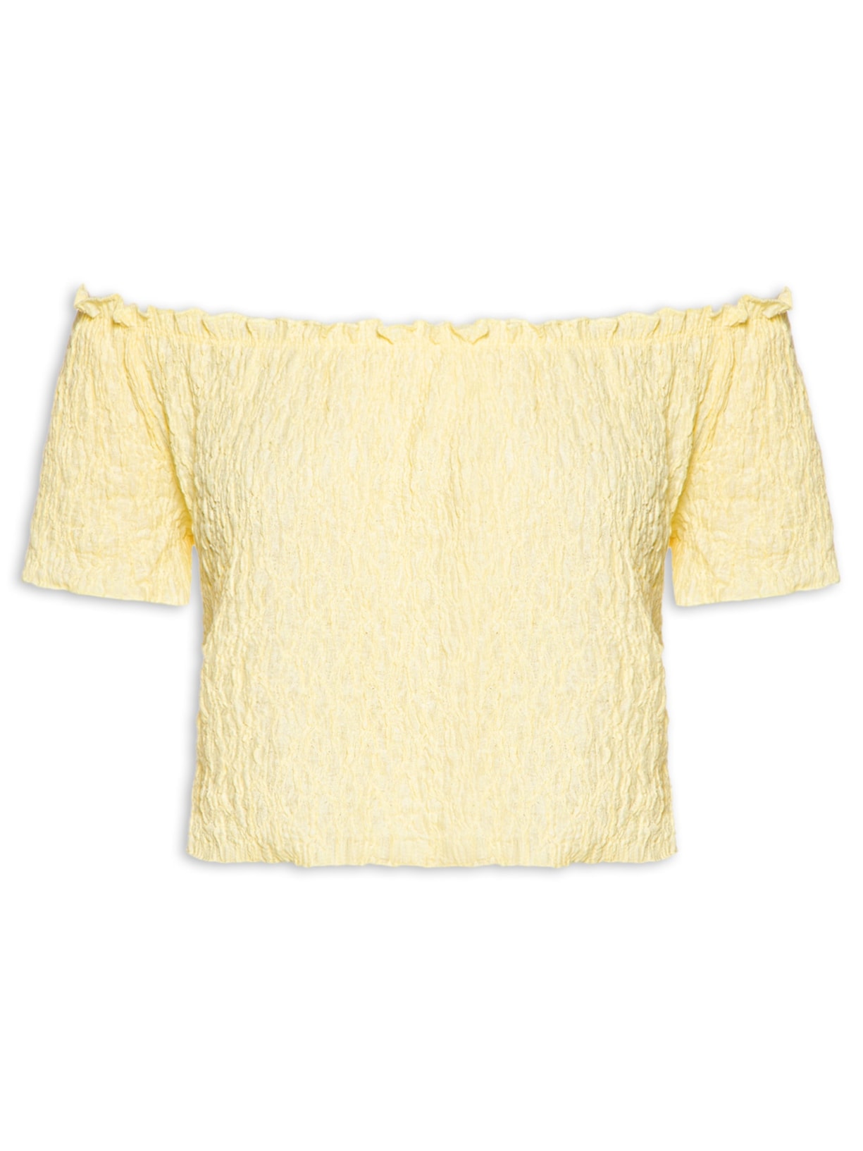 Blusa Feminina Ombro A Ombro Texturizada - Amarelo
