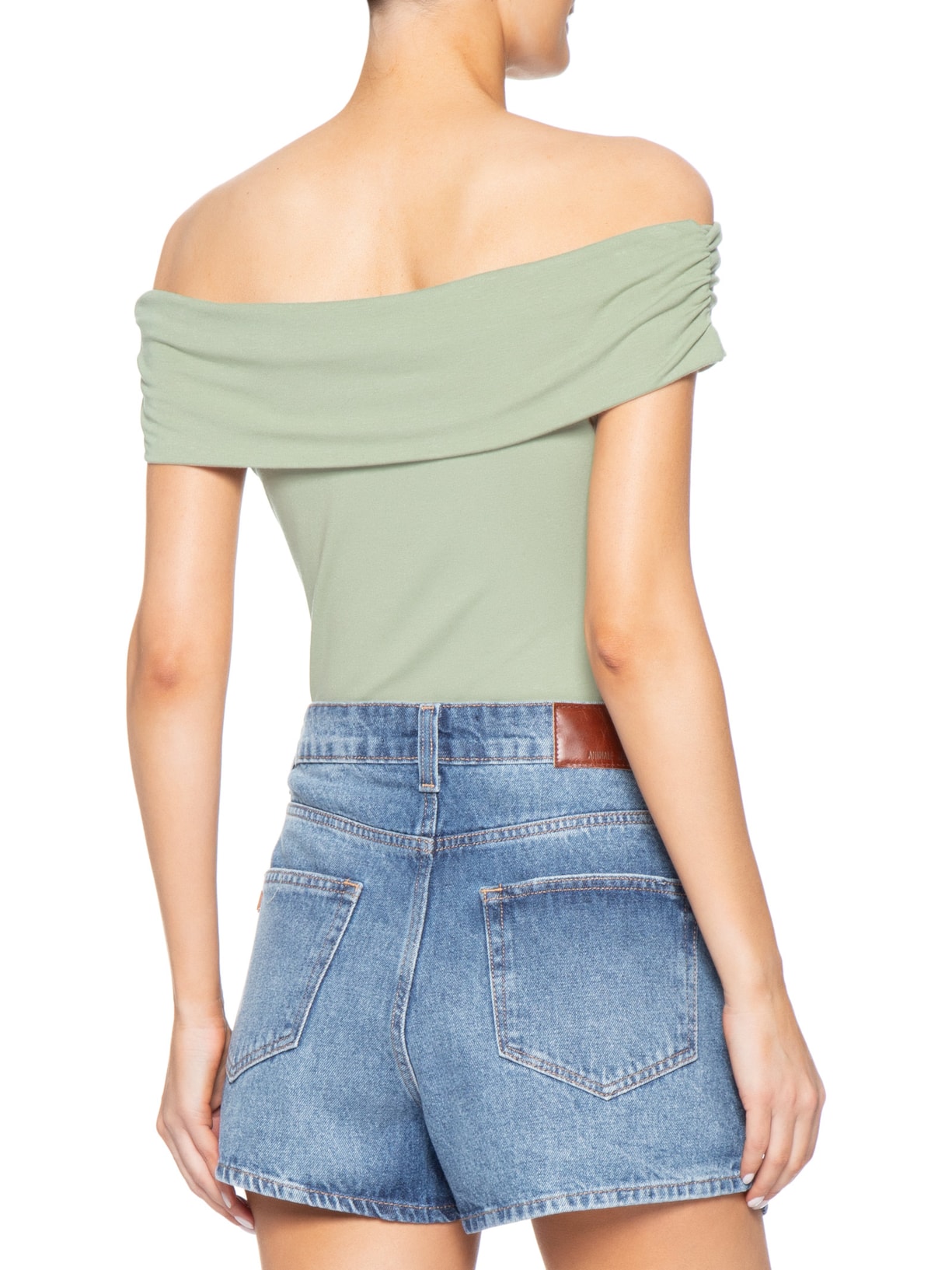 Blusa Feminina Ombro A Ombro Verde Basiq