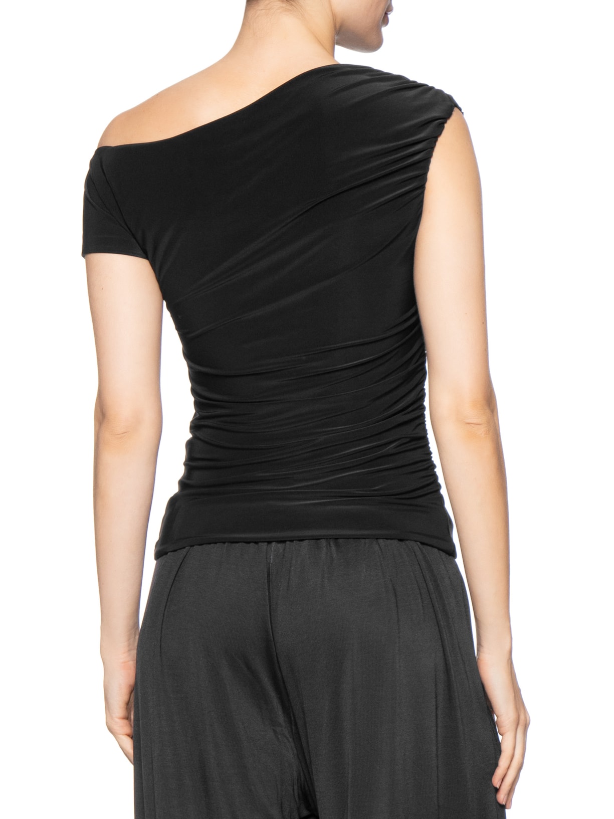 Blusa Feminina Ombro Caído Jersey Preto Animale
