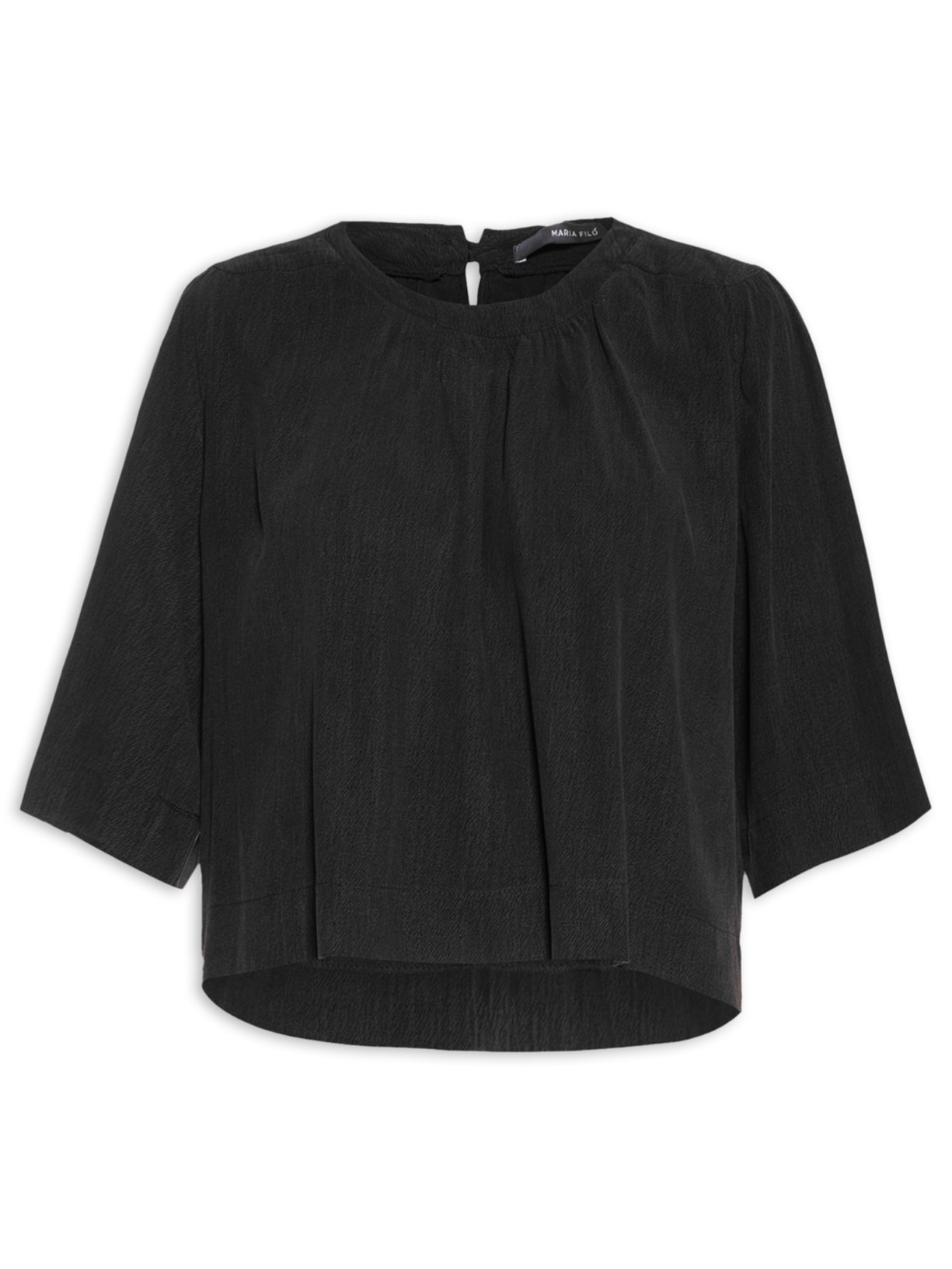 Blusa Feminina Ombro Franzido - Preto