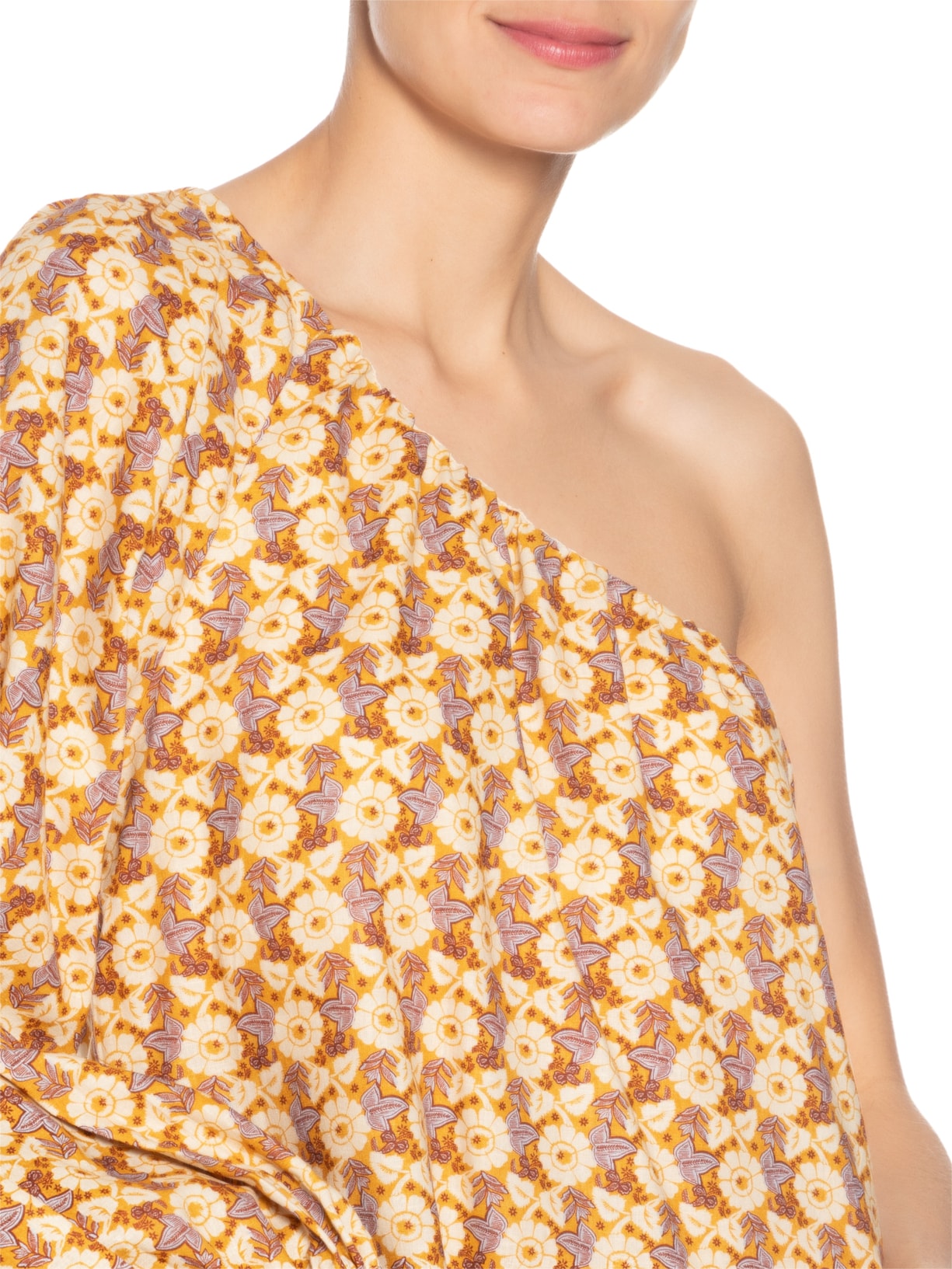 Blusa Feminina Ombro Só Estampa Cali Bege Maria Filó