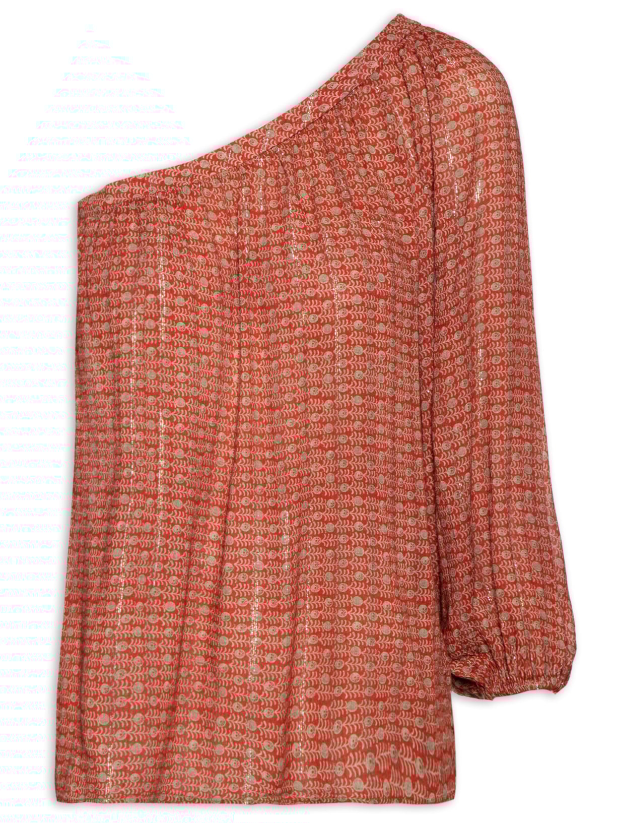 Blusa Feminina Ombro Só Estampa Delhi - Laranja