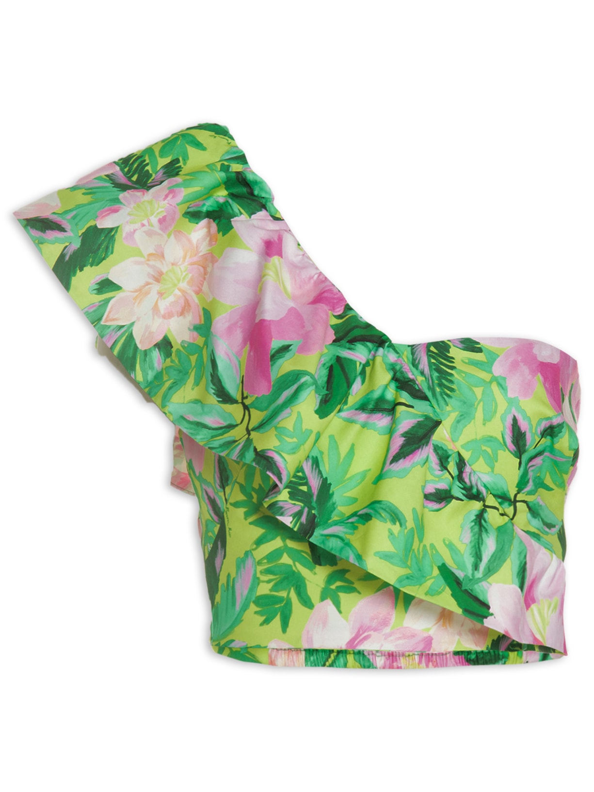 Blusa Feminina Ombro Só Floral Pintado - Verde