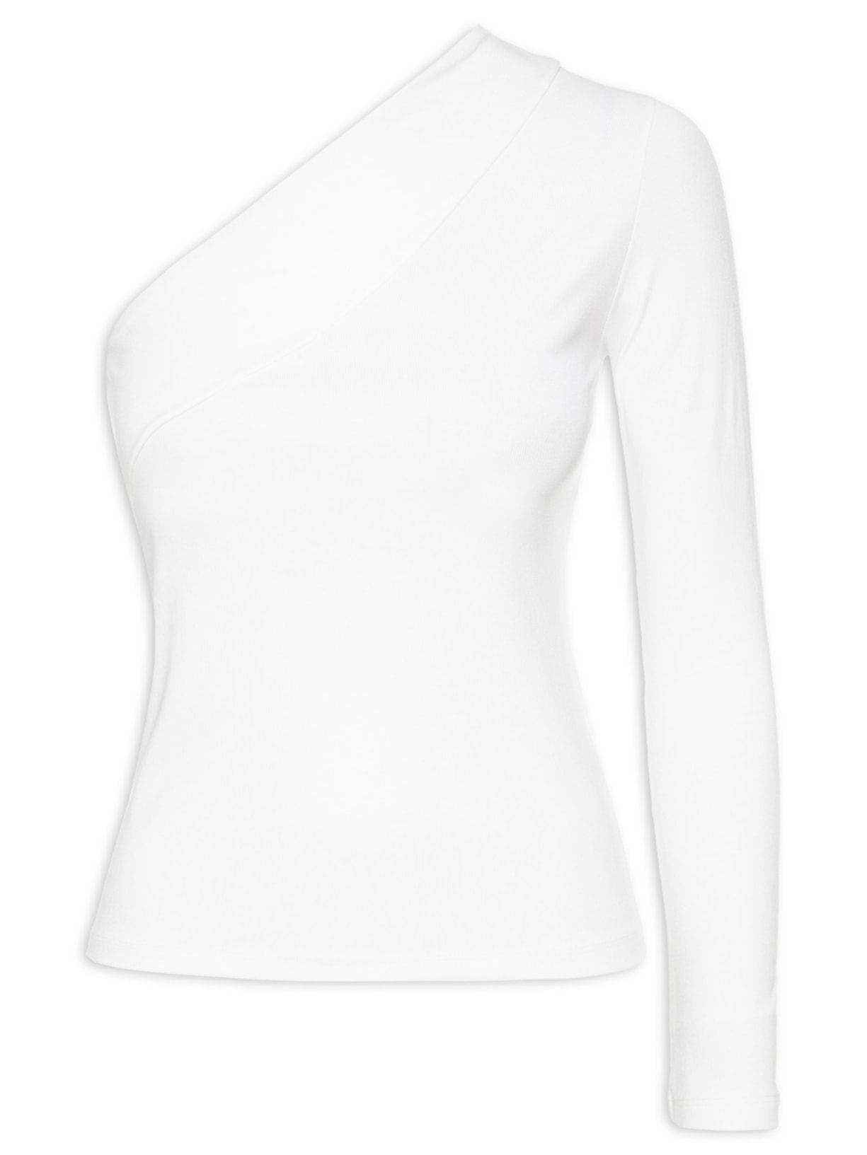 Blusa Feminina Ombro Só Manga Longa - Branco