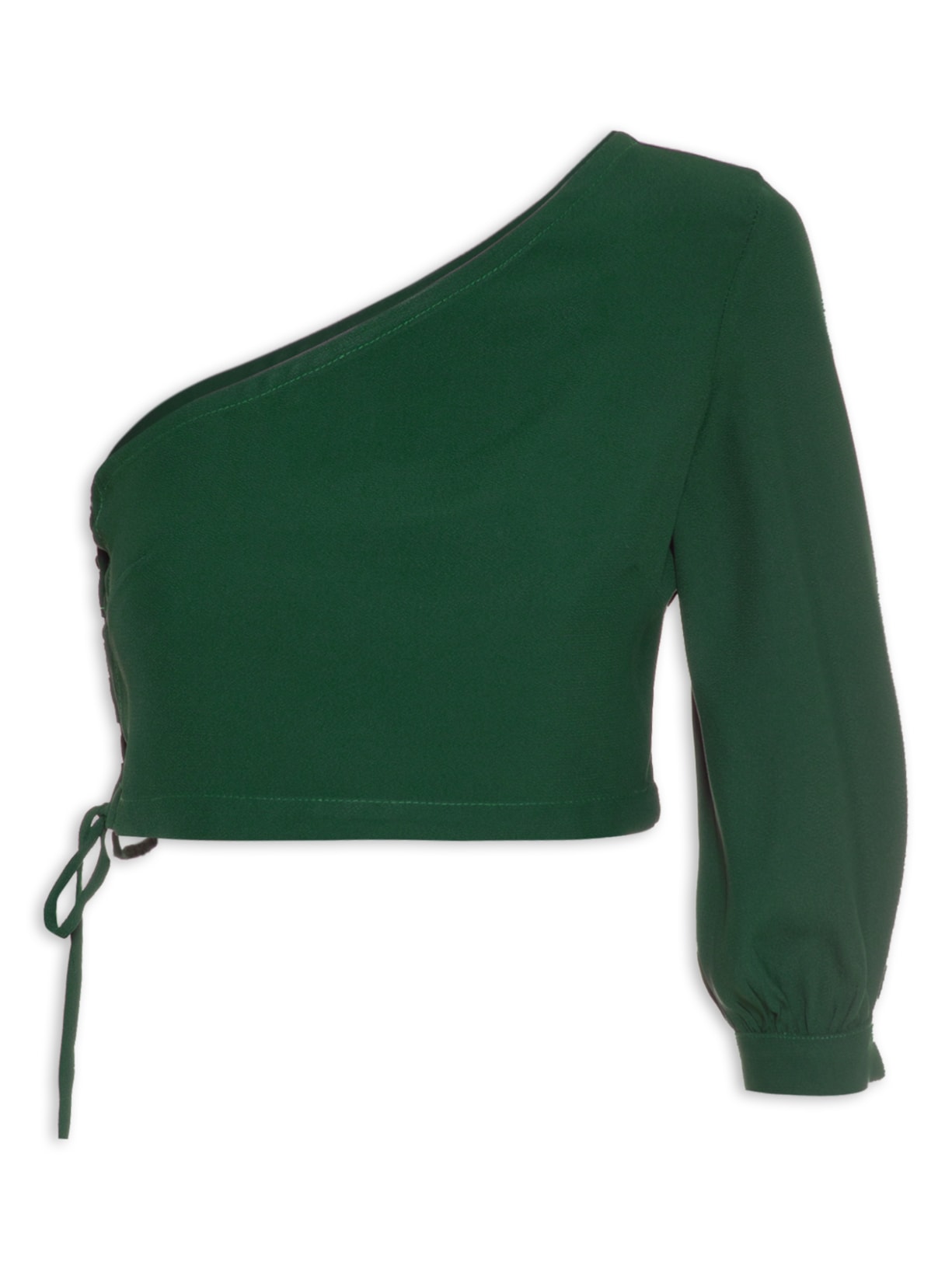Blusa Feminina Ombro único Amarração Lateral - Verde