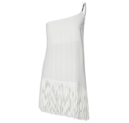 Blusa Feminina Ombro Único Com Franjas - Off White