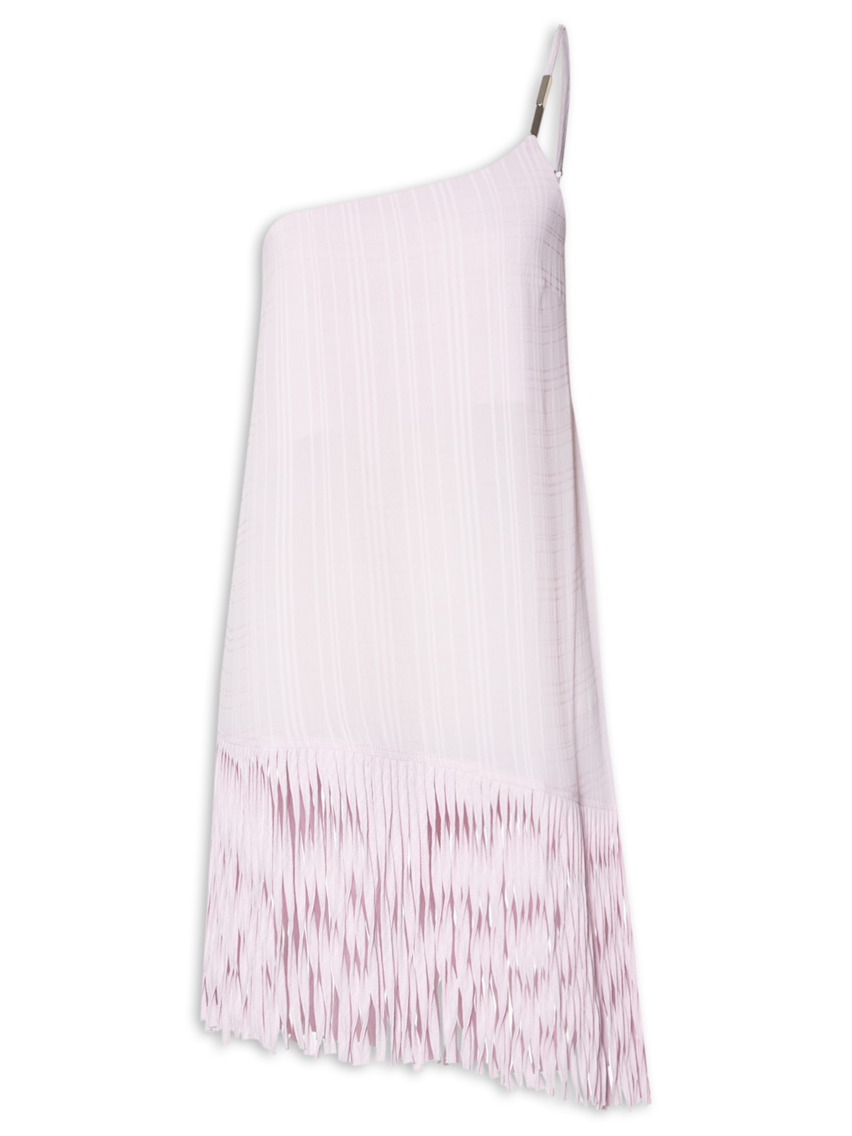 Blusa Feminina Ombro Único Com Franjas - Rosa