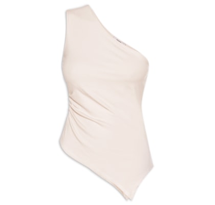 Blusa Feminina Ombro Único Drapeada - Off White